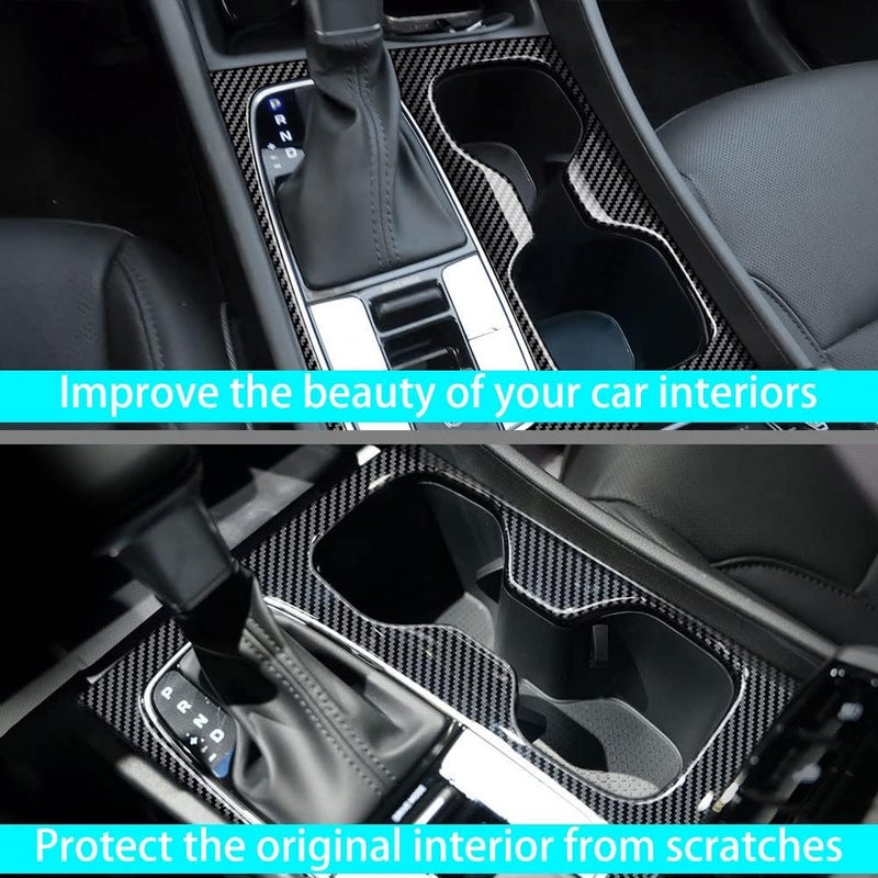 YOFAMO ABS Carbon Fiber Gear Shift Box Panel Trim and Cup Holder Cover for Hyundai Tucson 2022-2023 - Image 5