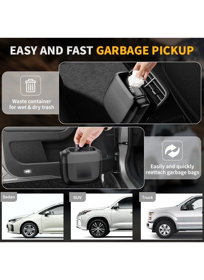 HOTOR Car Trash Can, Car Trash Cup with 30 Additional Car Trash Bags for Exclusive Using, Multipurpose Trash Can for Car, Office  Home to Meet Various Needs