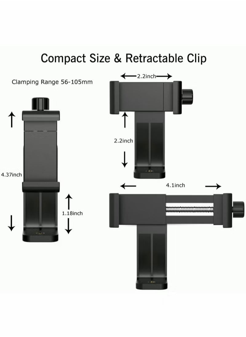 Generic - Smartphone Tripod Adapter Cell Phone Holder Mount Adapter, Fits iPhone, Samsung, and all Phones, Rotates Vertical and Horizontal, Adjustable Clamp - Image 1