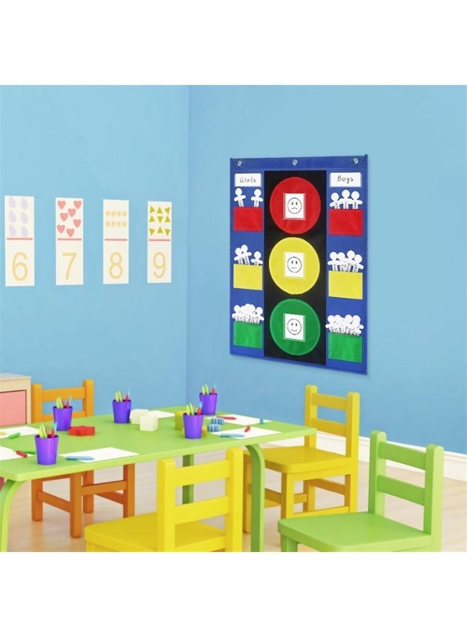 Stoplight Classroom Pocket Chart Behavior Pocket Chart Back to School Supplies Behavior Chart with 35 Dry Erase Student Sticks Classroom Management Tools for Home - Image 5