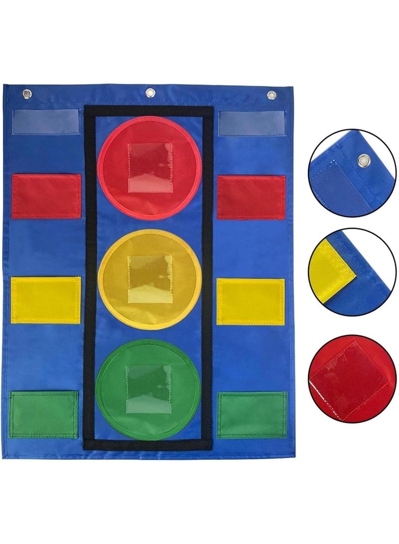 Stoplight Classroom Pocket Chart Behavior Pocket Chart Back to School Supplies Behavior Chart with 35 Dry Erase Student Sticks Classroom Management Tools for Home - Image 1