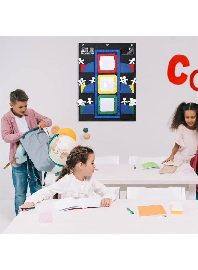 Stoplight Classroom Pocket Chart Behavior Pocket Chart Back to School Supplies Behavior Chart with 35 Dry Erase Student Sticks Classroom Management Tools for Home - Image 2