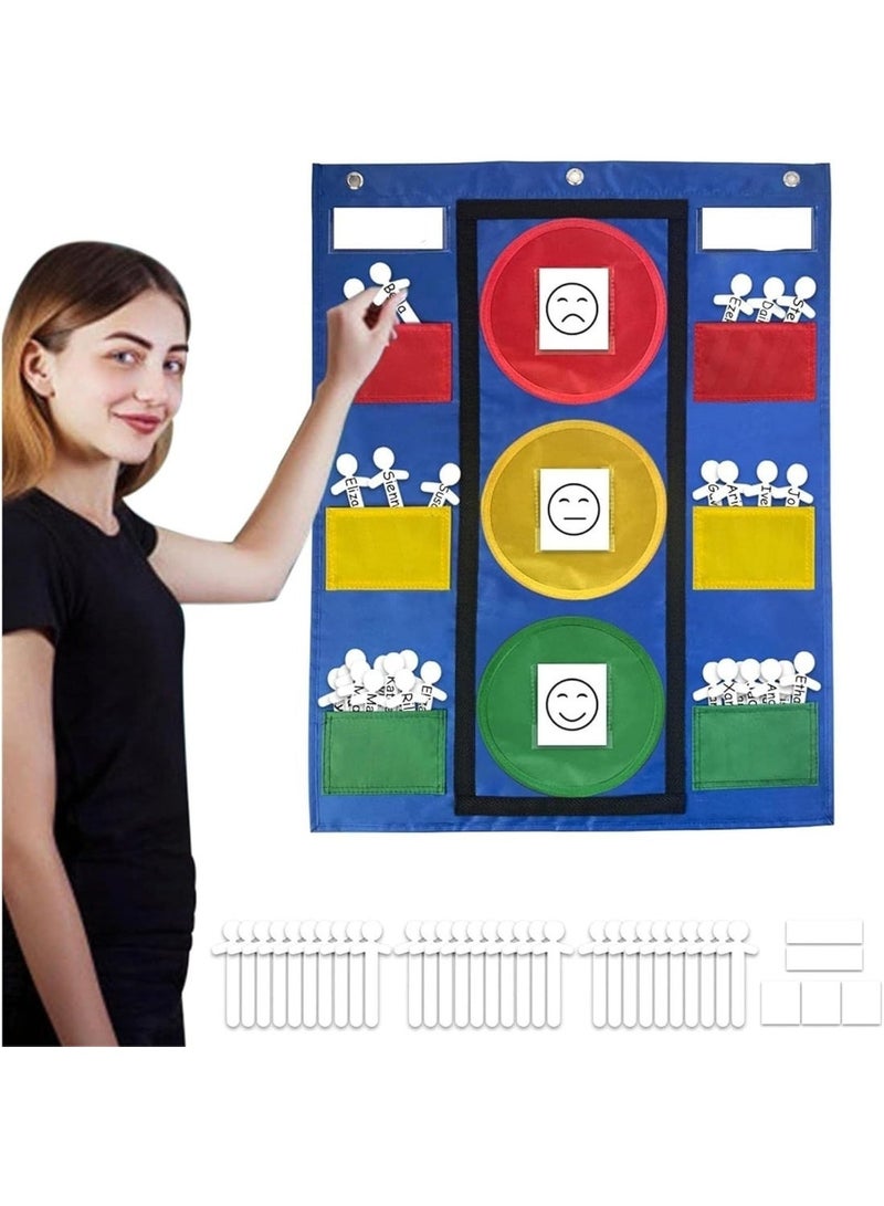 Stoplight Classroom Pocket Chart Behavior Pocket Chart Back to School Supplies Behavior Chart with 35 Dry Erase Student Sticks Classroom Management Tools for Home - Image 3
