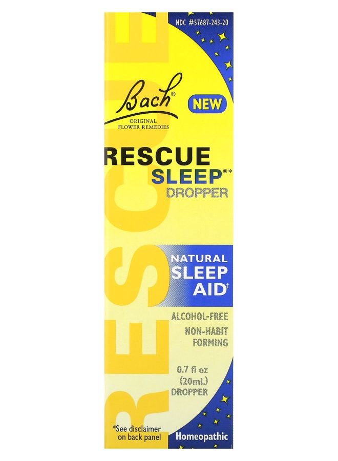 Bach Original Flower Remedies  Rescue Sleep Dropper Natural Sleep Aid 0.7 fl oz (20 ml)