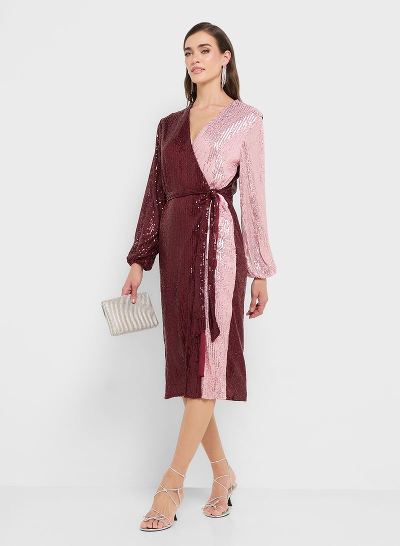 Style Cheat Sequin Colorblock Dress - Image 4