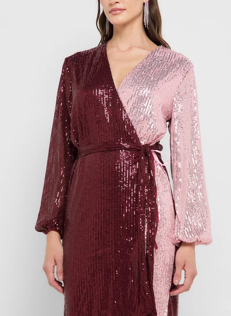 Style Cheat Sequin Colorblock Dress