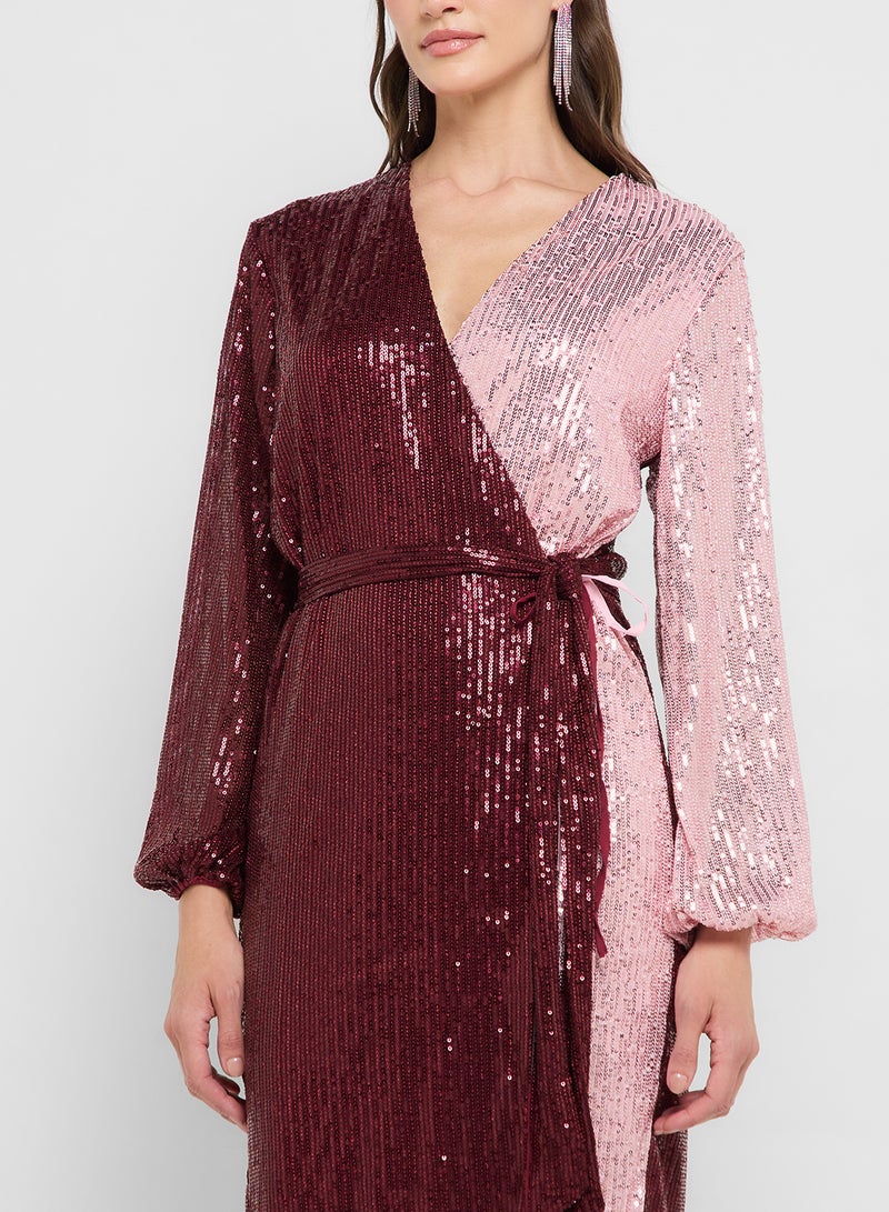 Style Cheat Sequin Colorblock Dress - Image 3
