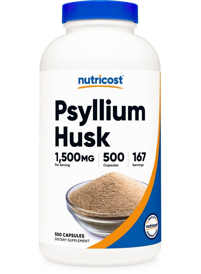 نيوتريكوست قشر سيلليوم 1500 مجم لكل وجبة، 500 كبسولة - خالية من الكائنات المعدلة وراثيًا وخالية من الجلوتين - Image 1