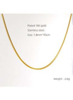 Wholesale 304 Stainless Steel Chains 18K Gold Plating 1.8mm * 45cm [push tight chain]]