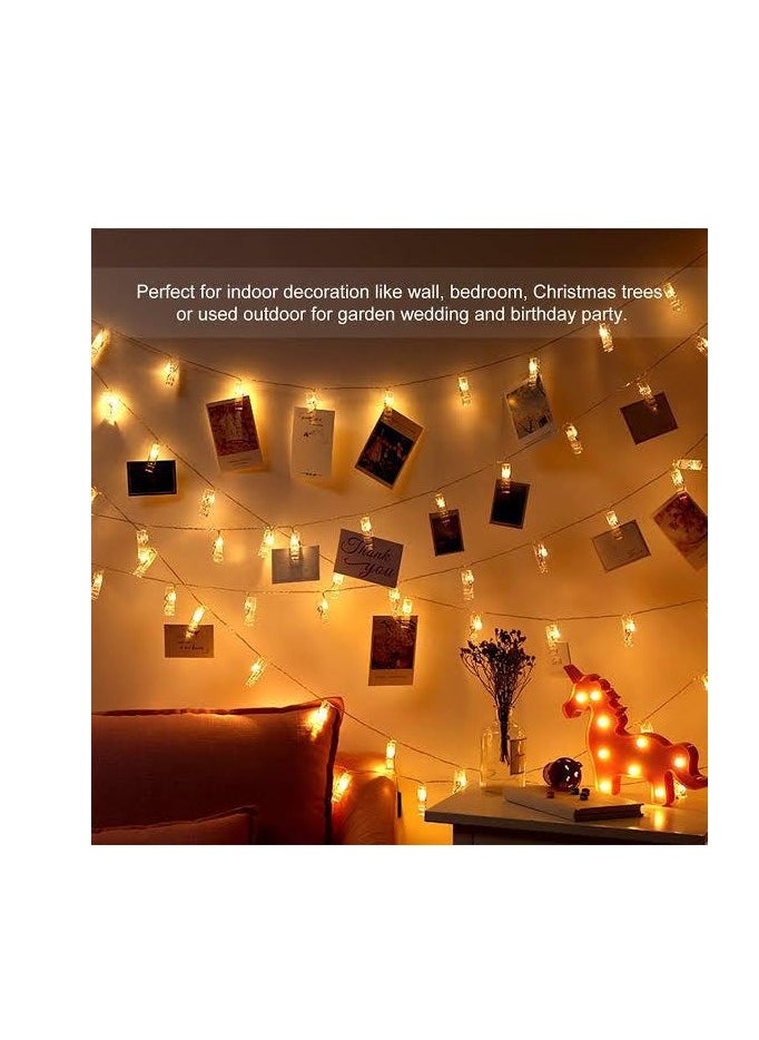 NAMA Ramadan decorations - light rope branch, crystal clips, 16 pieces, yellow LED lighting, transparent color, home and room decor,  - Image 3