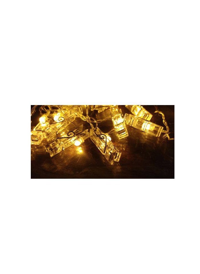 NAMA Ramadan decorations - light rope branch, crystal clips, 16 pieces, yellow LED lighting, transparent color, home and room decor,  - Image 5