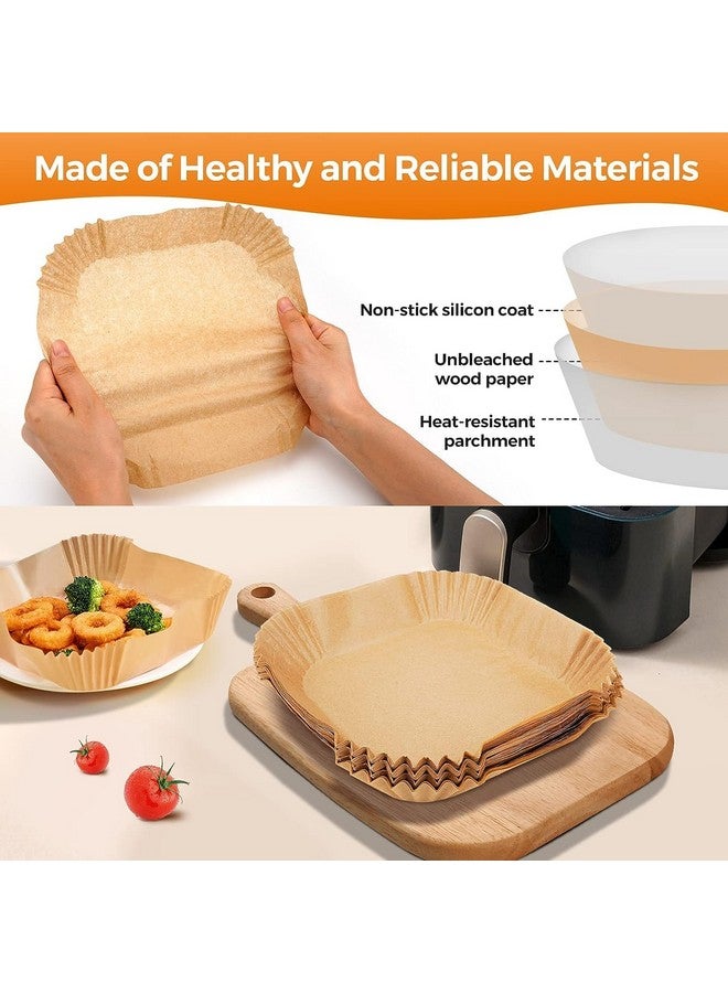 ARLICORPING Air Fryer Liner, 100 Non-Stick Disposable Liners, Oil-Proof, For Baking Roasting Microwave (100 Pcs Air Fryer Paper Squares), Medium - Image 3