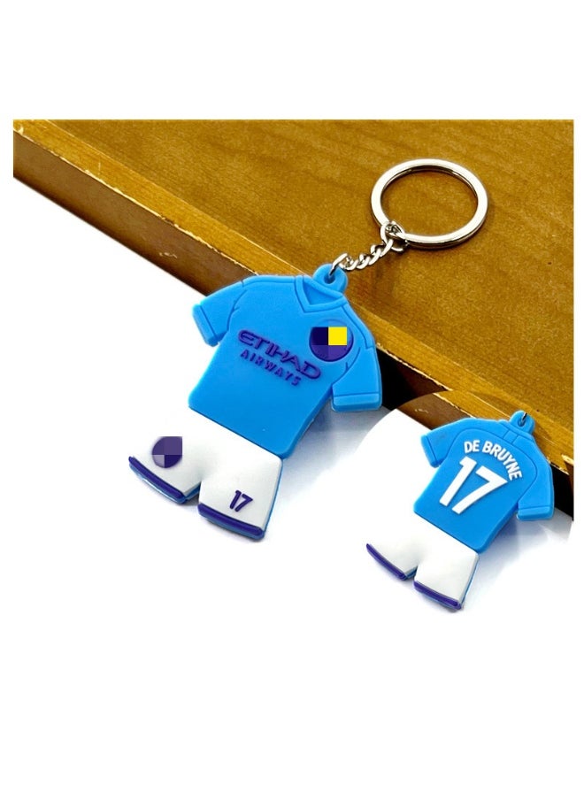 Generic Barcelona/Messi/Juve/Cristiano Ronaldo/Paris/Chelsea/Real Madrid Shirt Jersey Keychain Accessory Pendant Bag Chain Car Keychain Creative Gift for Unisex 
