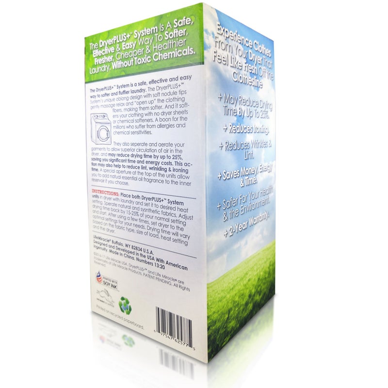 Life Miracle DryerPlus Dryer Balls XL | The BEST Made Reusable Non Toxic Laundry Softener & Wrinkle Release | Replaces Fabric Softener Liquid, Dryer Sheets & Wool | Vegan & Sheep Safe | 2-Year USA Warranty - Image 5