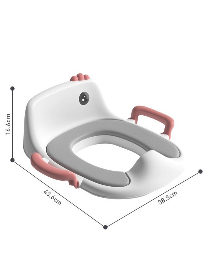 كيلا مقعد تدريب على استخدام المرحاض للأطفال، مقعد تدريب على استخدام المرحاض مع مقابض ومسند ظهر، أغطية مقاعد مرحاض محمولة للأطفال الصغار، وسائد مقعد تدريب على استخدام المرحاض مبطنة، للاستخدام في المراحيض البيضاوية، للأولاد والبنات - Image 2