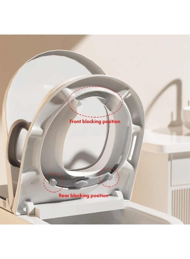 كيلا مقعد تدريب على استخدام المرحاض للأطفال، مقعد تدريب على استخدام المرحاض مع مقابض ومسند ظهر، أغطية مقاعد مرحاض محمولة للأطفال الصغار، وسائد مقعد تدريب على استخدام المرحاض مبطنة، للاستخدام في المراحيض البيضاوية، للأولاد والبنات - Image 5