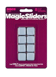 Magic Sliders Magic Sliders 8024 Series 8PK 15/16" SQ Slider, 1, Grey  - Image 1