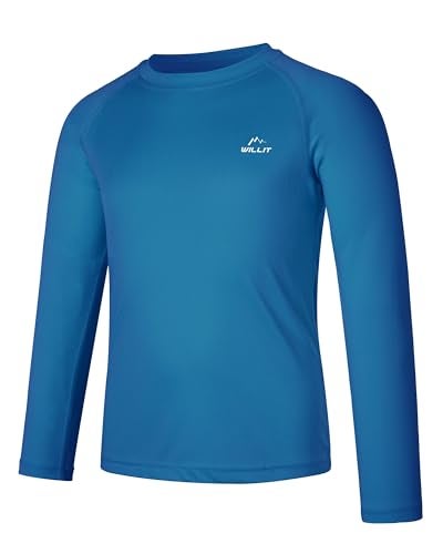 Willit Boy's UPF 50+ Sun Protection Shirt Long Sleeve Rash Guard Swim Shirts Youth SPF Fishing Quick Dry Shirt Ocean Blue S - Image 2