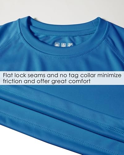 Willit Boy's UPF 50+ Sun Protection Shirt Long Sleeve Rash Guard Swim Shirts Youth SPF Fishing Quick Dry Shirt Ocean Blue S - Image 5