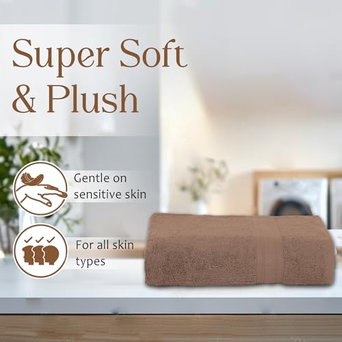 Ambra Linens 500 GSM Highly Absorbent Towel, 100% Cotton, Soft and Plush, All Seasons Use, Large, Everyday Use, Durable (1 Piece of Bath Towel, Brown) - Image 3