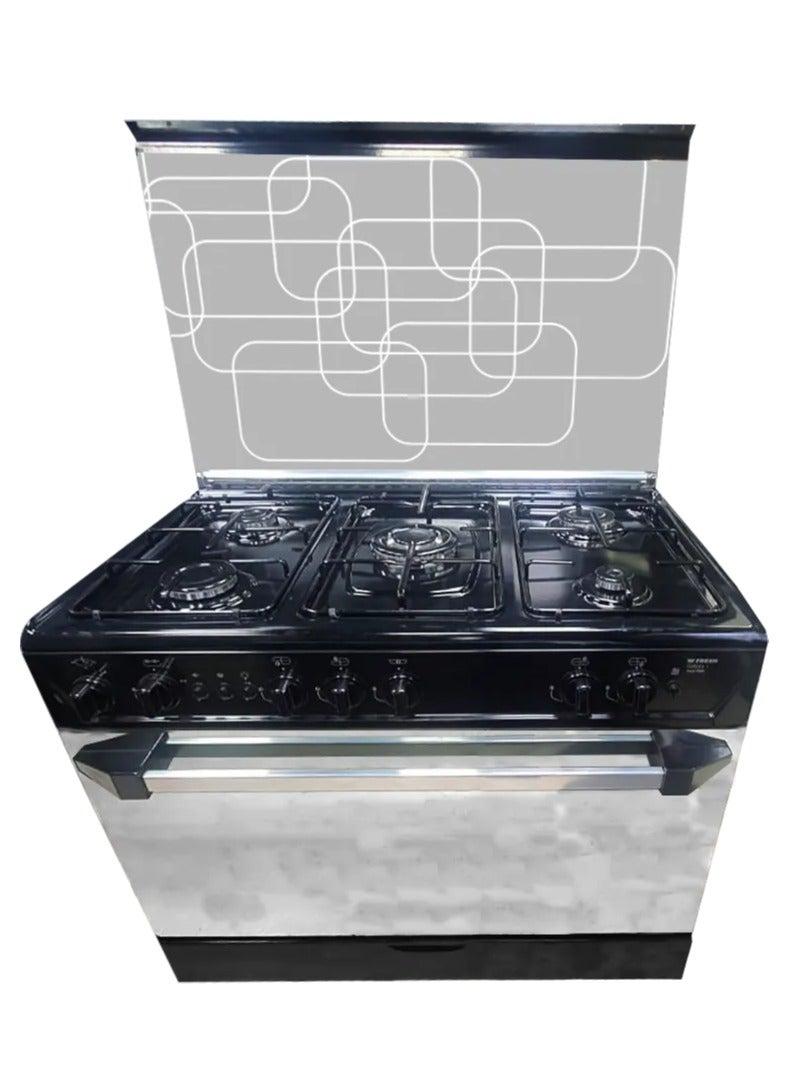 Fresh Fresh Smile Galaxy Gas Cooker, 60*90 Cm, 5 Burners, Fan, Grill, Black - Image 2