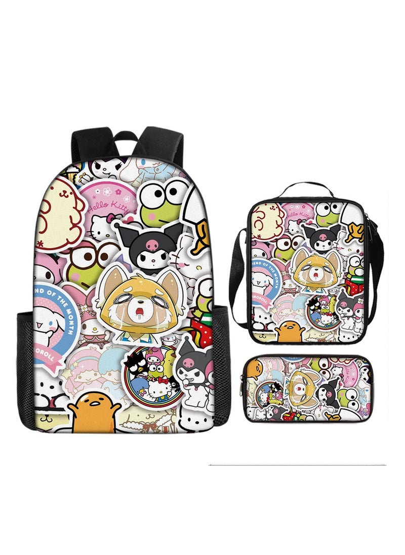 Generic - Cartoon anime backpack for primary and secondary school students, large capacity casual lightweight backpack, cartoon shoulder bag, pencil case, pencil case, and pencil case - Image 1