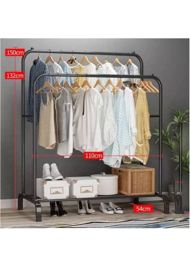 HOMESTAR Clothes Organizer And Holder Metal Stand Black - Image 2