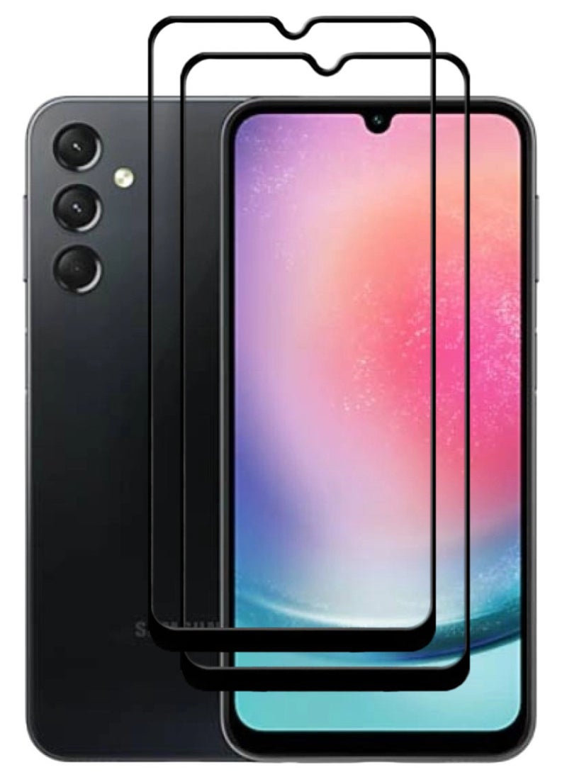ACLIX 2 Pieces Antistatic ESD Dustproof Premium Quality High Definition Tempered Glass Screen Protector Designed For Samsung Galaxy A24 4G - Image 1