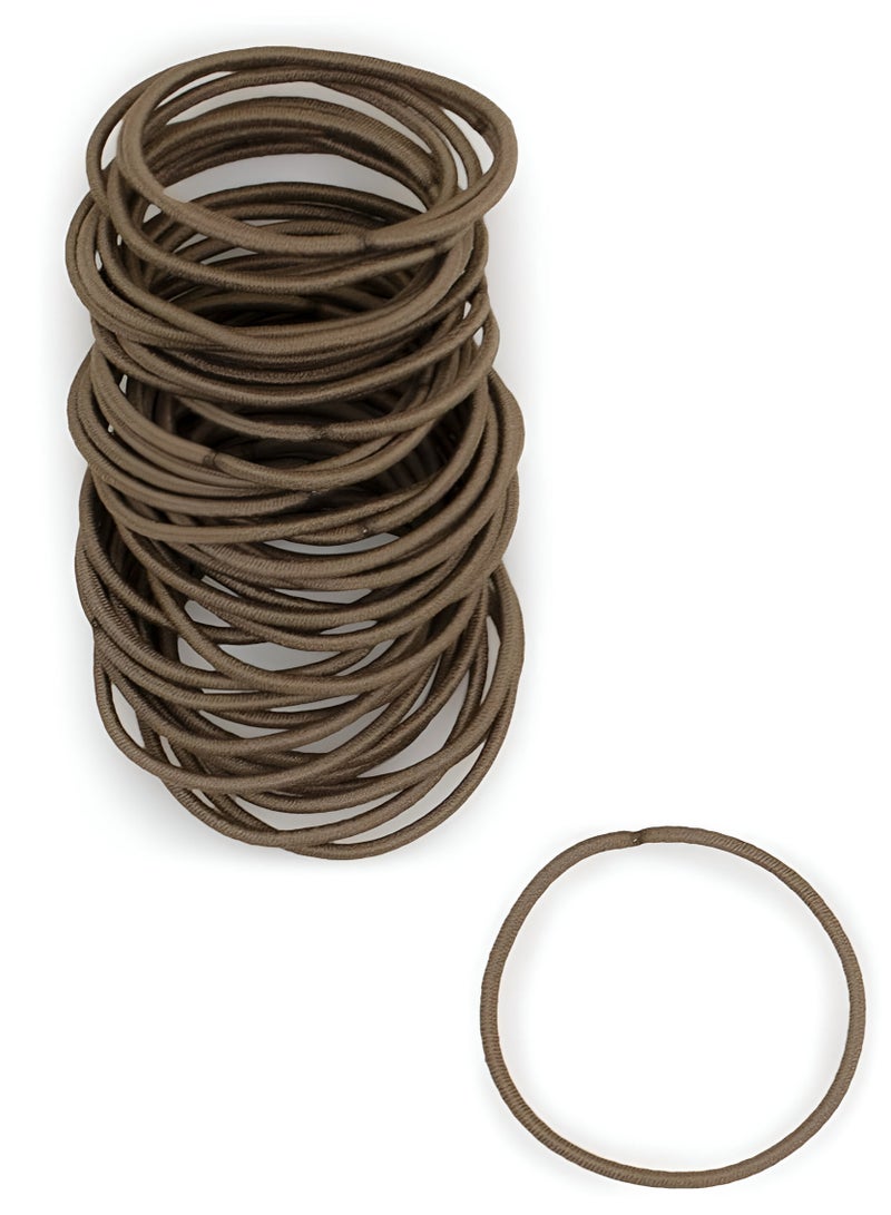 Lelet 2mm Hair Elastics, Color Match Hair Ties for Fine Hair, 1.75 Inch Standard Size Ponytail Holders, Hair Bands - 30 Count-Light Ash Brown - Image 1