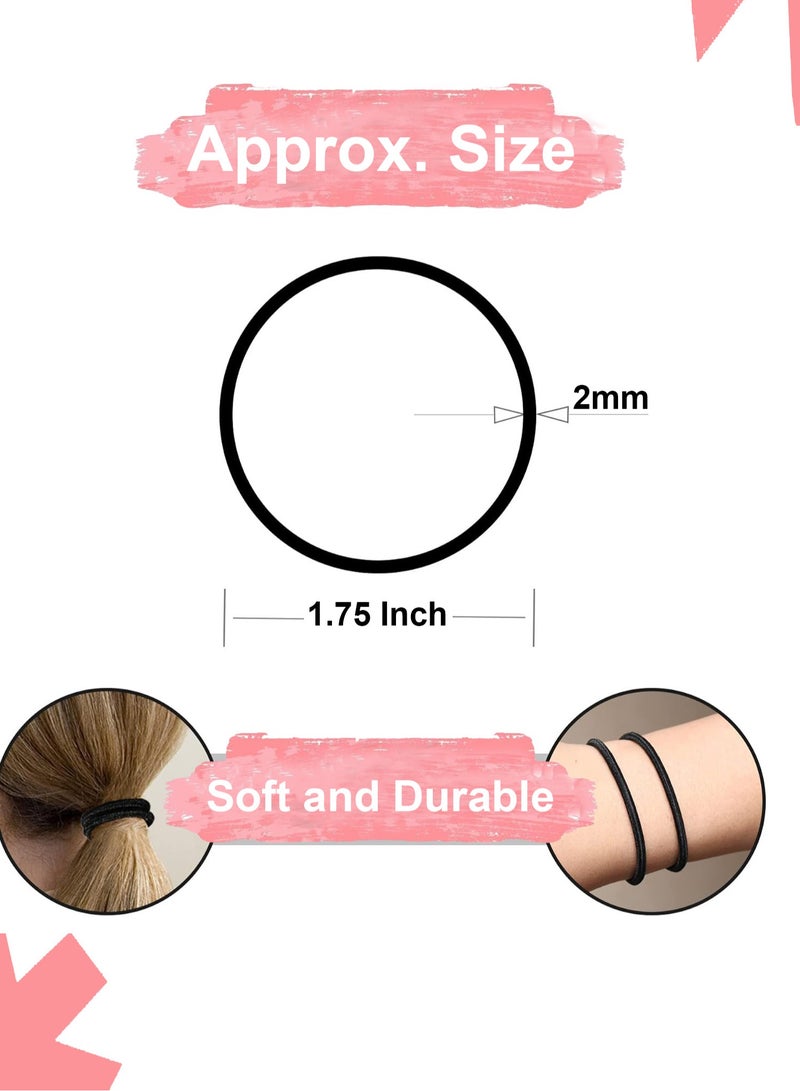 Lelet 2mm Hair Elastics, Color Match Hair Ties for Fine Hair, 1.75 Inch Standard Size Ponytail Holders, Hair Bands - 30 Count-Light Ash Brown - Image 4