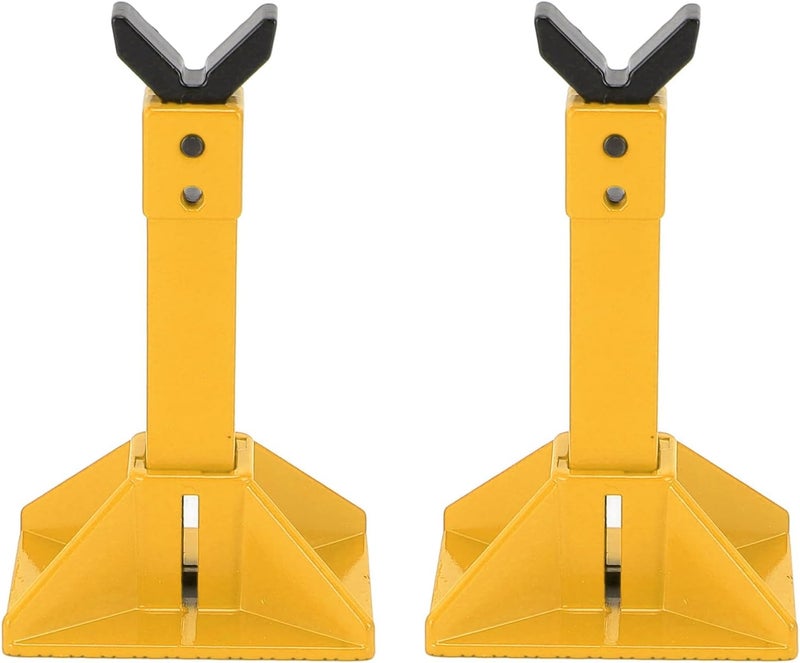 RiToEasysports RC Car Jack Stand, Metal Height Adjustable Toy Stand with Large Base for 1/18 1/10 /8/7 RC Crawler Truck Car Simulation Climbing Vehicles (Yellow) - Image 2