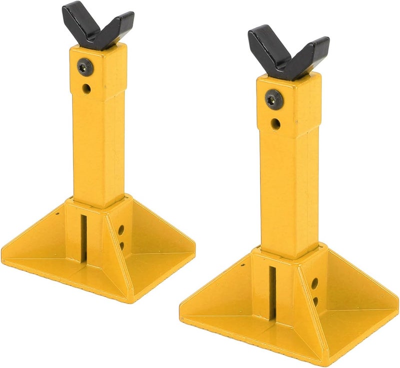 RiToEasysports RC Car Jack Stand, Metal Height Adjustable Toy Stand with Large Base for 1/18 1/10 /8/7 RC Crawler Truck Car Simulation Climbing Vehicles (Yellow) - Image 3