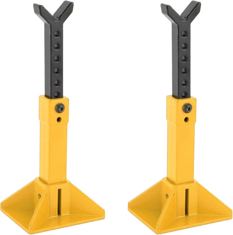 RiToEasysports RC Car Jack Stand, Metal Height Adjustable Toy Stand with Large Base for 1/18 1/10 /8/7 RC Crawler Truck Car Simulation Climbing Vehicles (Yellow) - Image 5