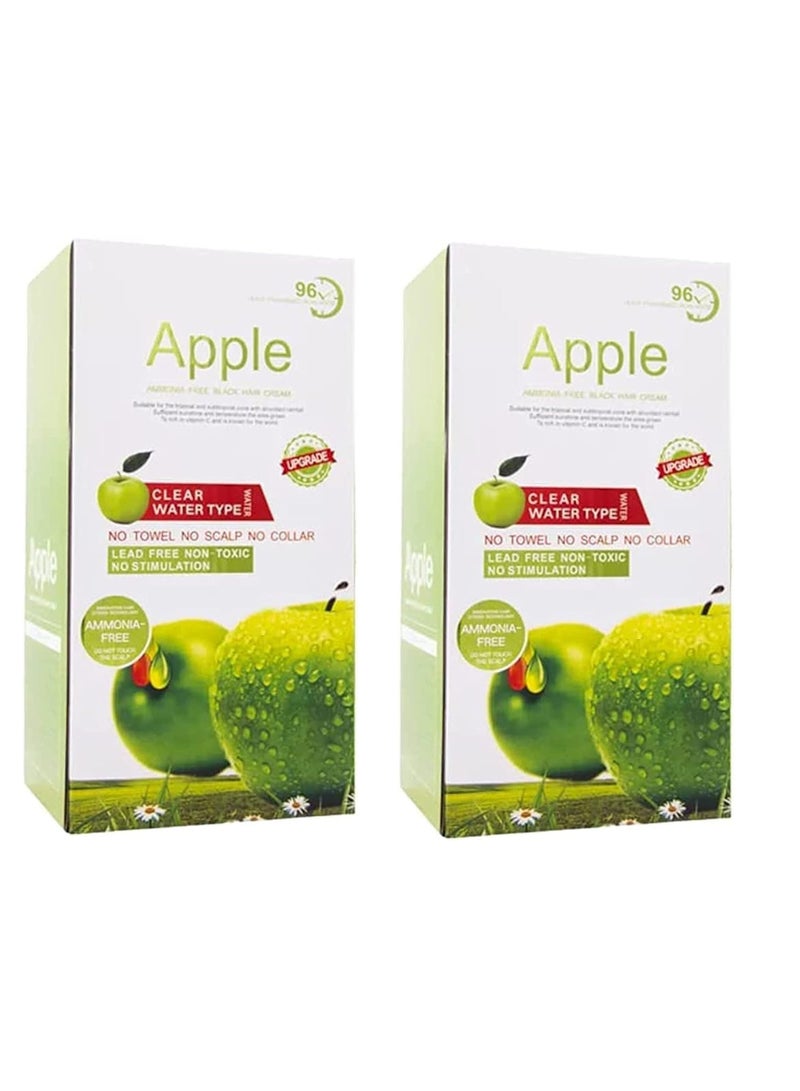 Apple Ammonia-Free Black Hair Cream, 100% Organic Black Hair Dye- Natural Black Hair Color cream (2PC) - Image 1