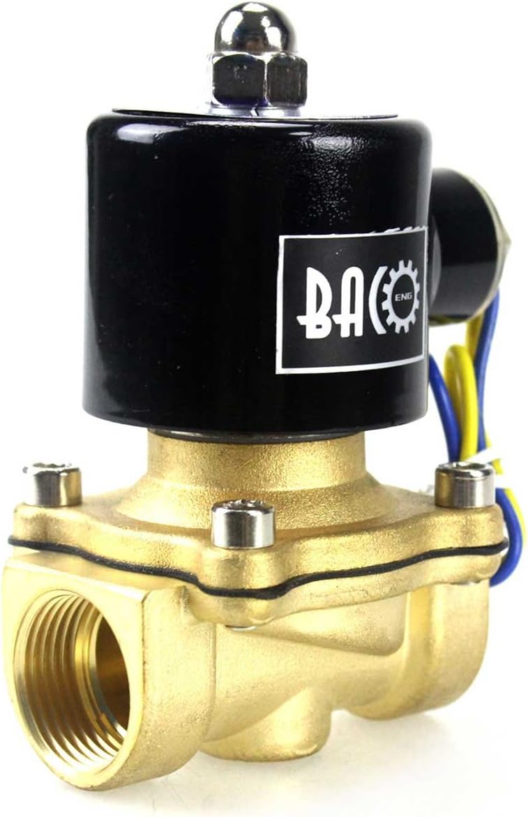 BACOENG 3/4" DC12V Electric Solenoid Valve (NPT, Brass, Normally Closed) - Image 1