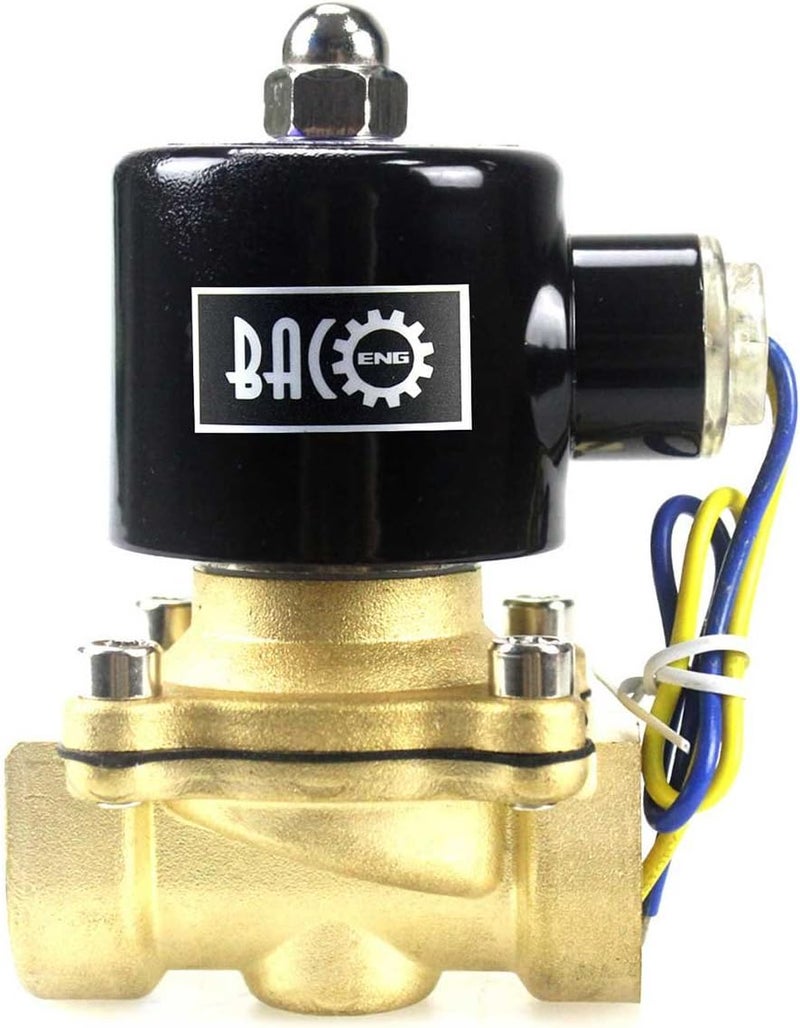 BACOENG 3/4" DC12V Electric Solenoid Valve (NPT, Brass, Normally Closed) - Image 3