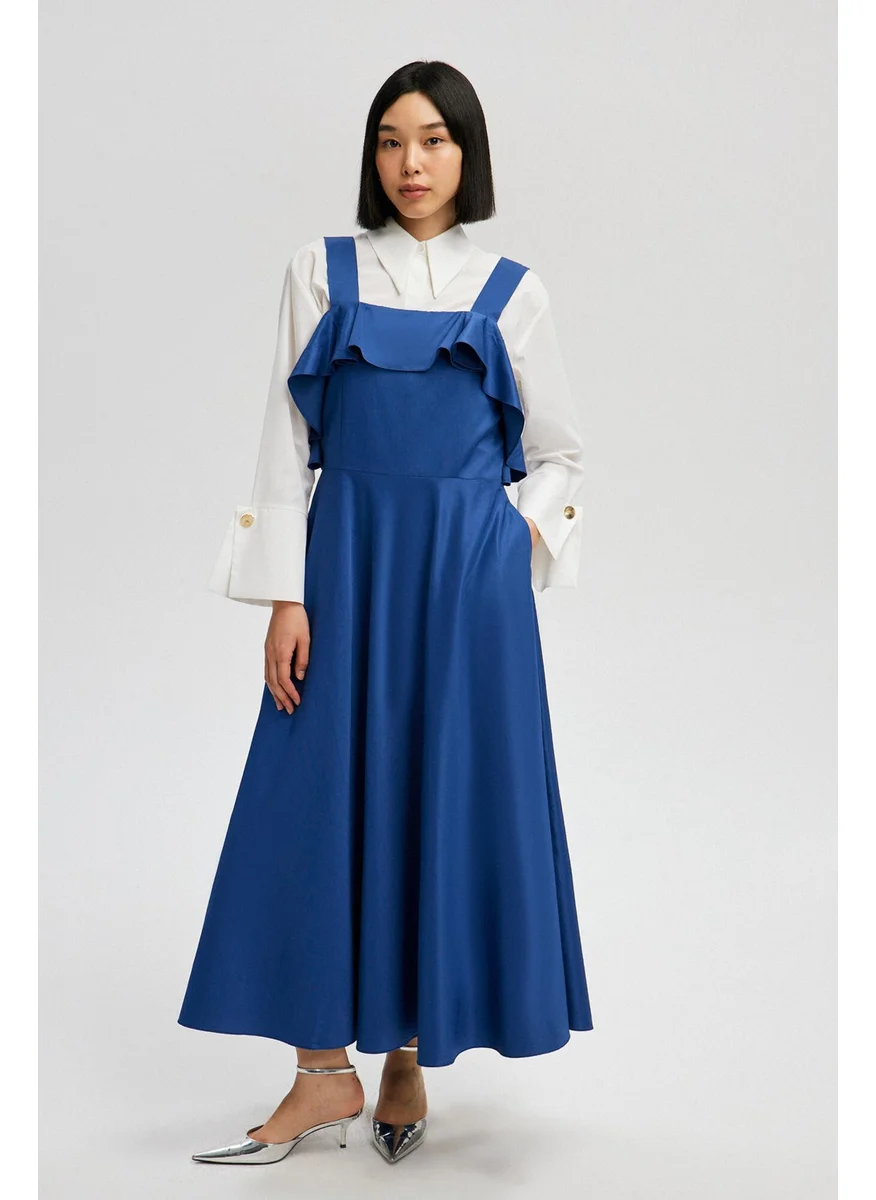 Touche Square Collar Gilet with Ruffle Detail