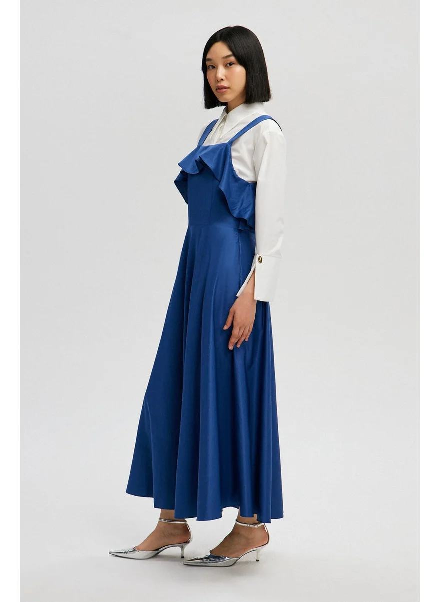 Touche Square Collar Gilet with Ruffle Detail