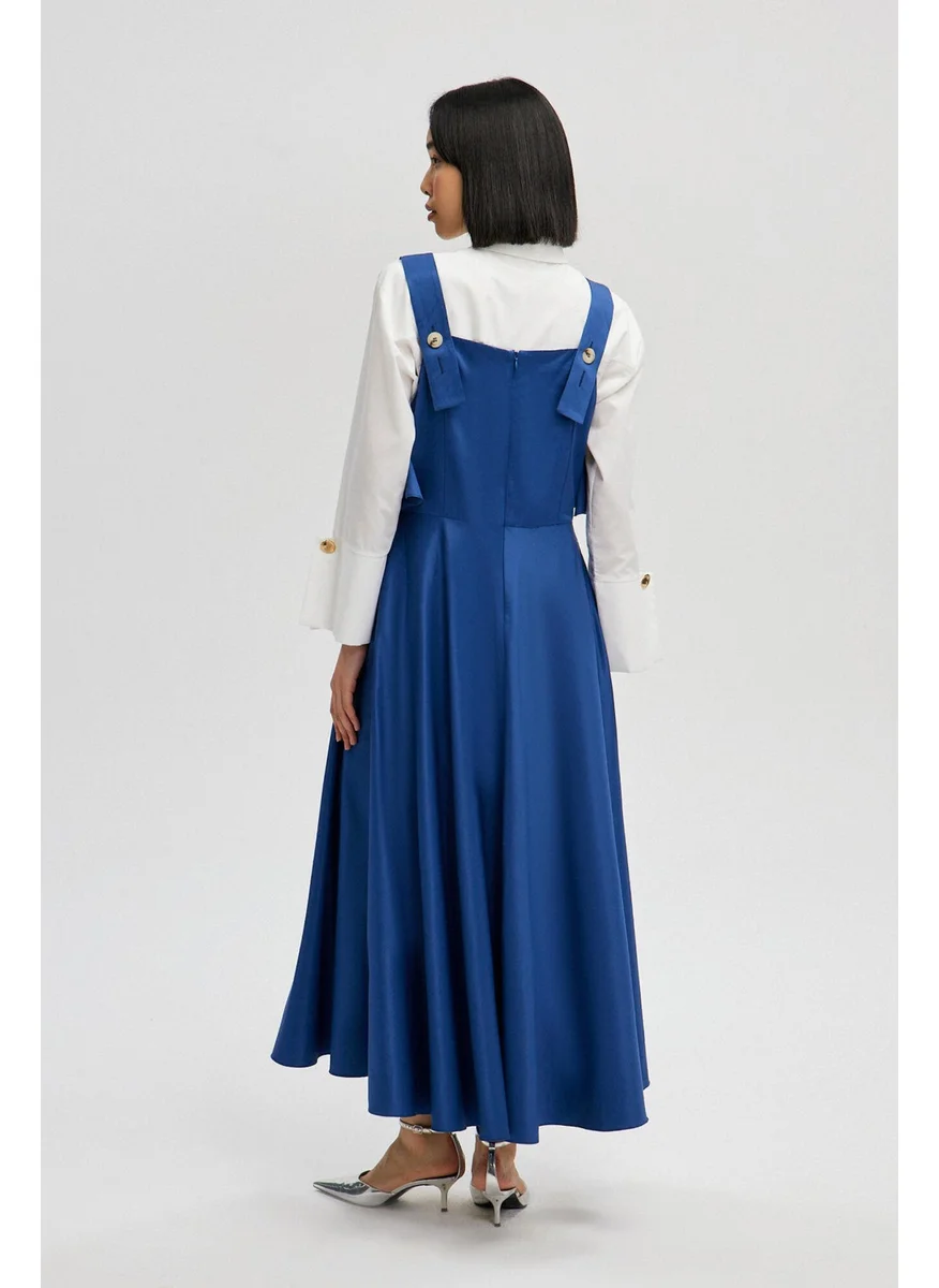 Touche Square Collar Gilet with Ruffle Detail