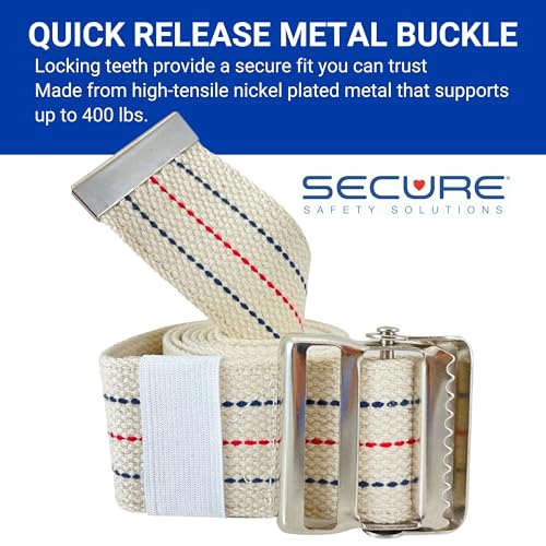 Secure Safety Solutions Secure Gait Belt for Seniors with Metal Buckle, 60 inch - Medical Transfer and Walking Standing Assist Aid for Elderly Patients, Caregiver, Nurses, Physical Therapy - Image 3