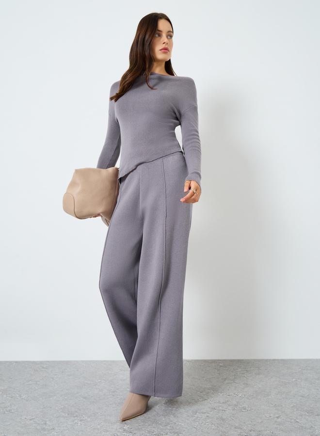 ستايلي بنطال محبوك بأرجل واسعة - Image 1