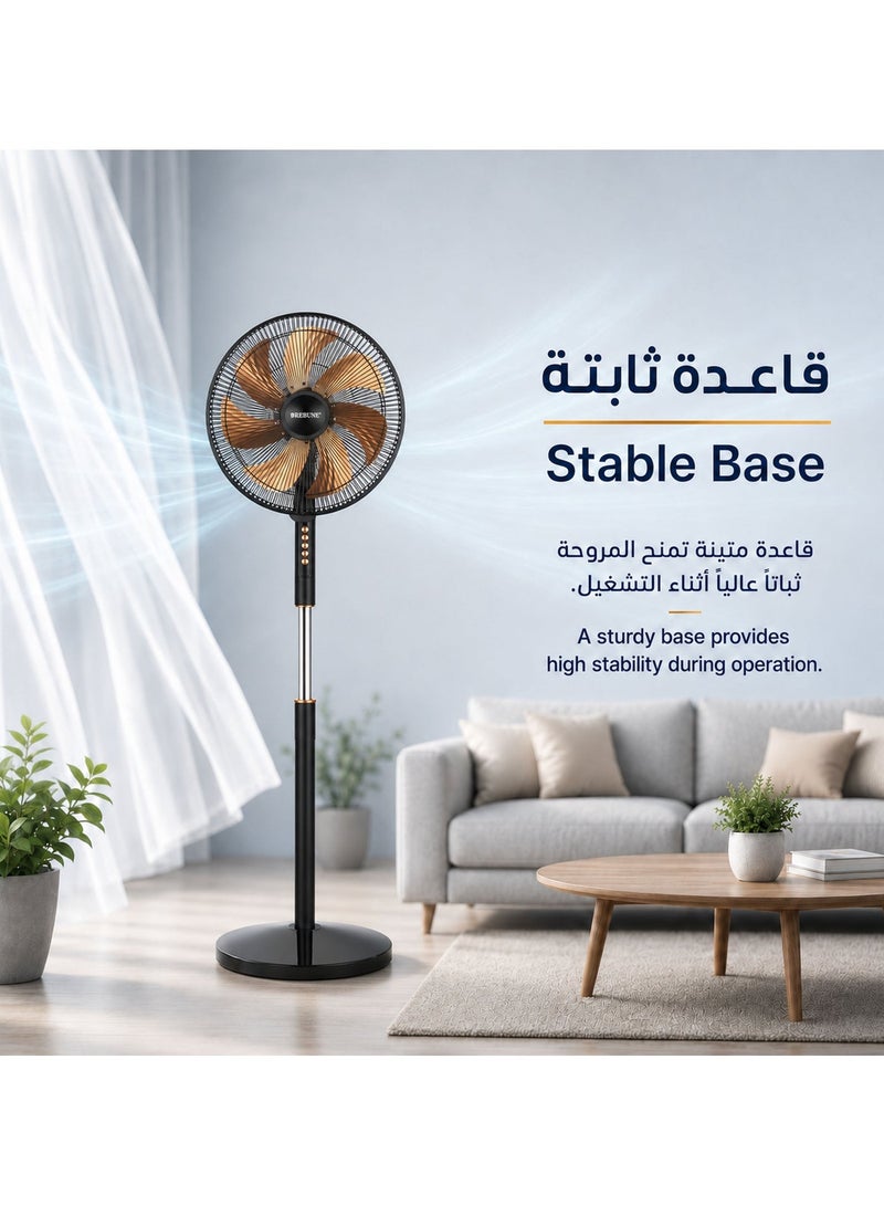ريبون Stand Fan 14-Inch, 70W Powerful 7-Leaf Aluminium 70 W RE-16-003 - Image 3