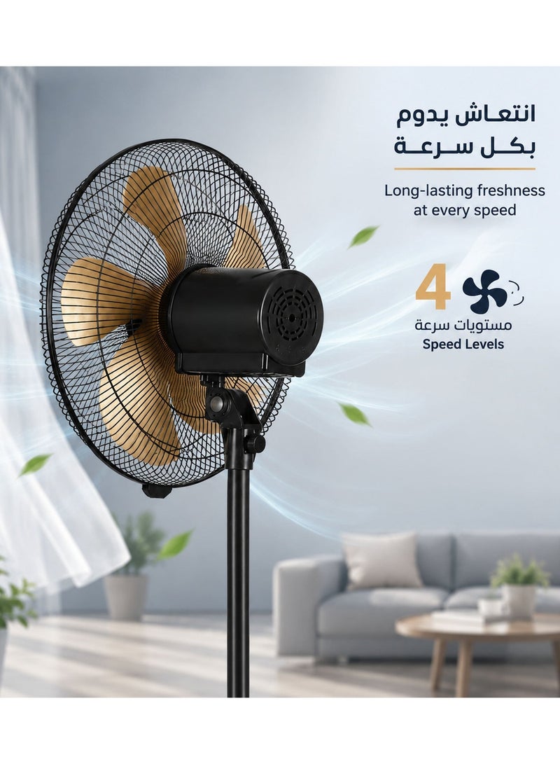 ريبون Stand Fan 14-Inch, 70W Powerful 7-Leaf Aluminium 70 W RE-16-003 - Image 5