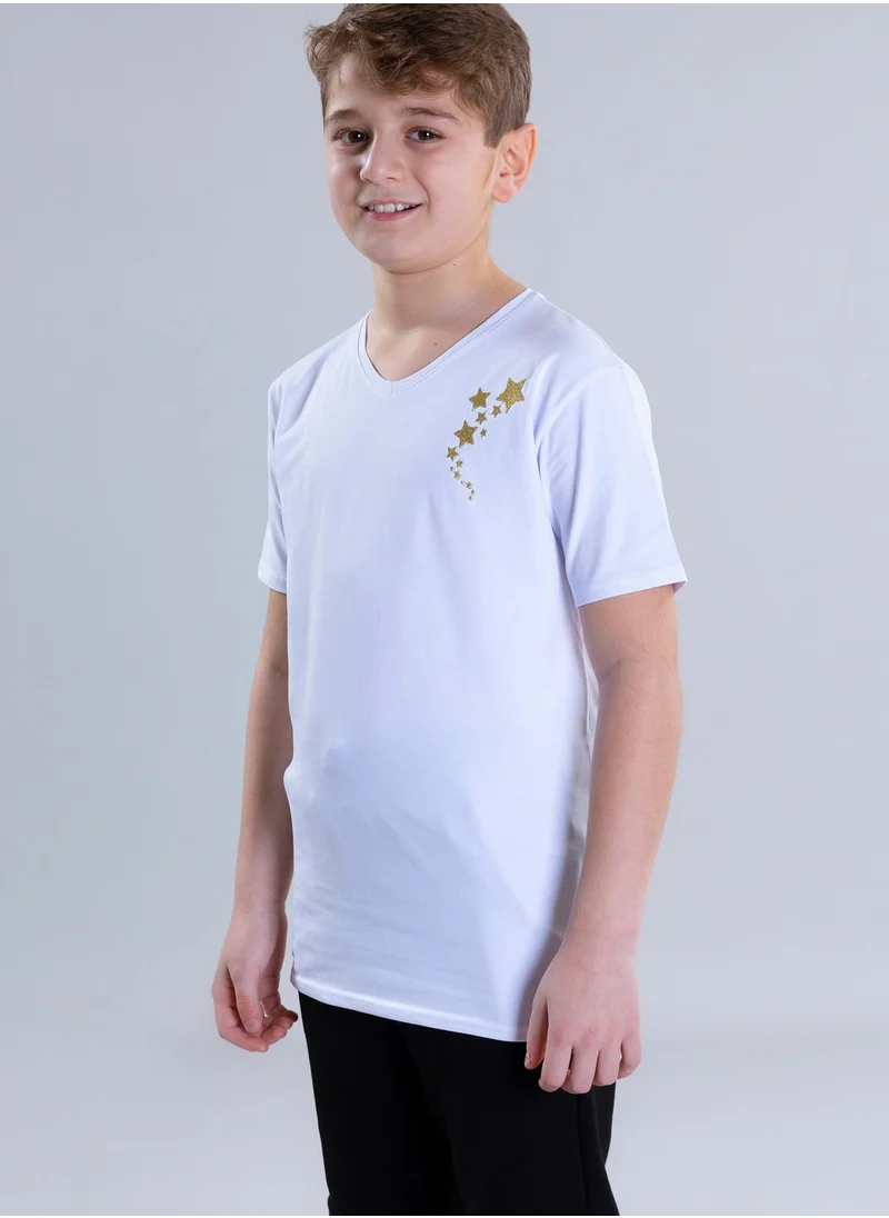 Pear Concept Kids Star Embroidered T-Shirt
