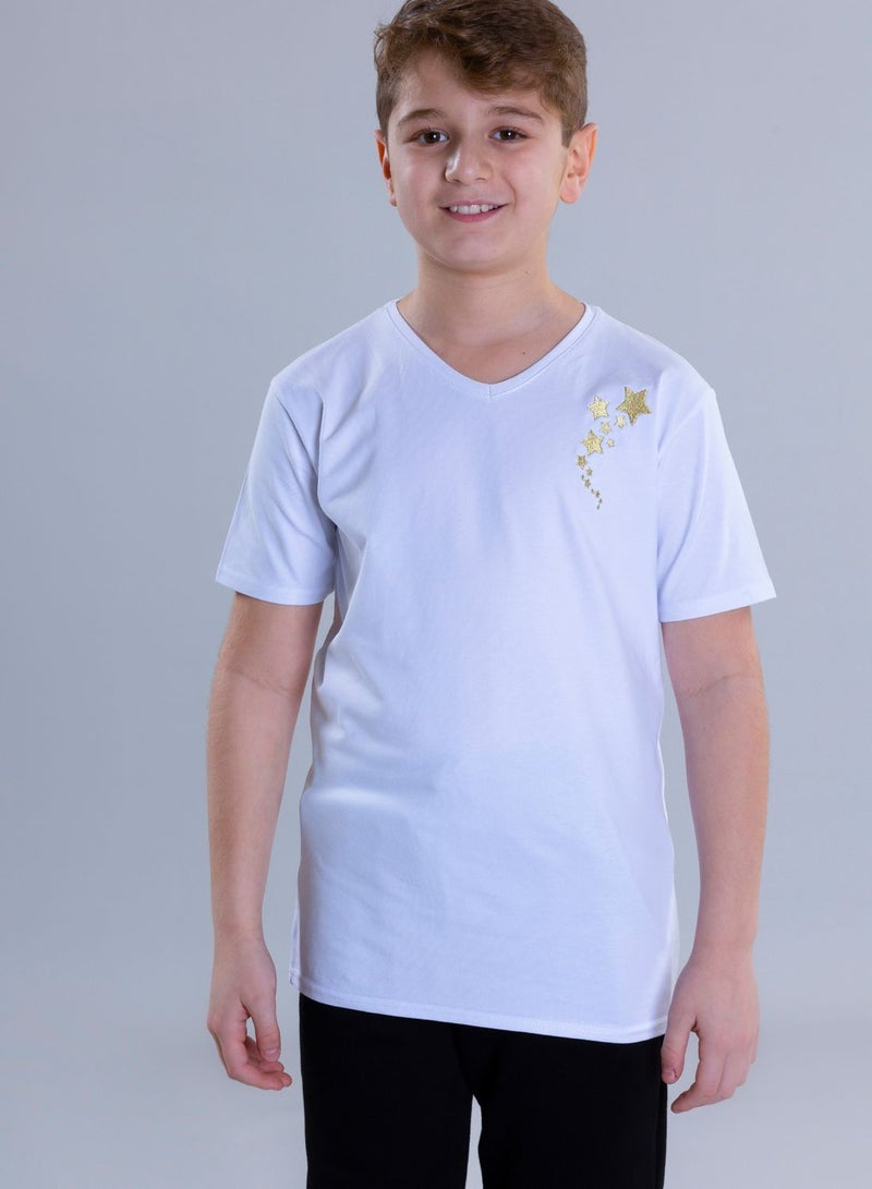 Pear Concept Kids Star Embroidered T-Shirt - Image 1