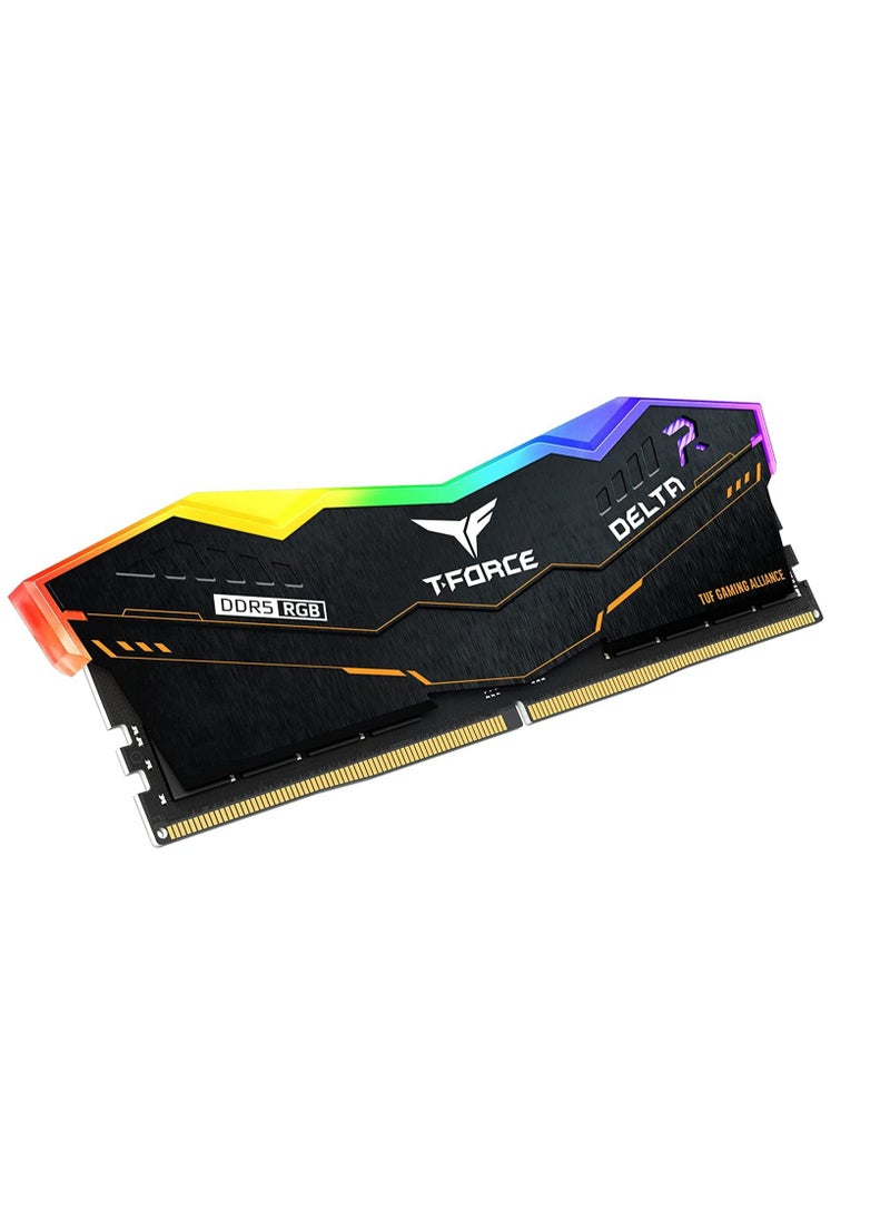 TEAMGROUP T-Force Delta TUF Gaming Alliance RGB DDR5 Ram 32GB Kit (2x16GB) 5200MHz (PC5-41600) CL40 Desktop Memory Module Ram (Black) for 600 Series Chipset - FF5D532G5200HC40CDC01