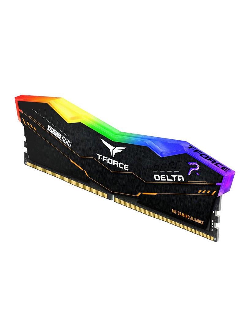 TEAMGROUP T-Force Delta TUF Gaming Alliance RGB DDR5 Ram 32GB Kit (2x16GB) 5200MHz (PC5-41600) CL40 Desktop Memory Module Ram (Black) for 600 Series Chipset - FF5D532G5200HC40CDC01