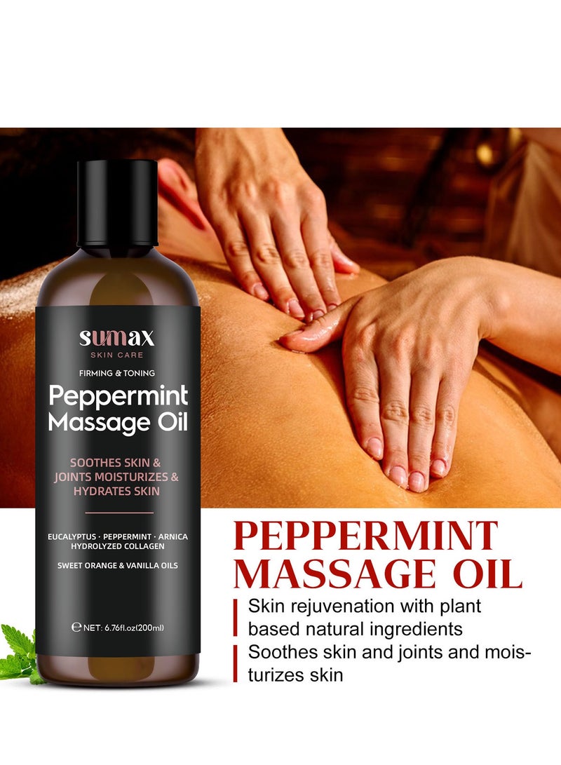 SUMAX Men's massage and fitness care set/peppermint massage oil soothes skin joints moisturizes hydrates skin/groin deodorant cream reduce sweat irritation and odor/hot cream firms tightens/smooths skin - Image 3