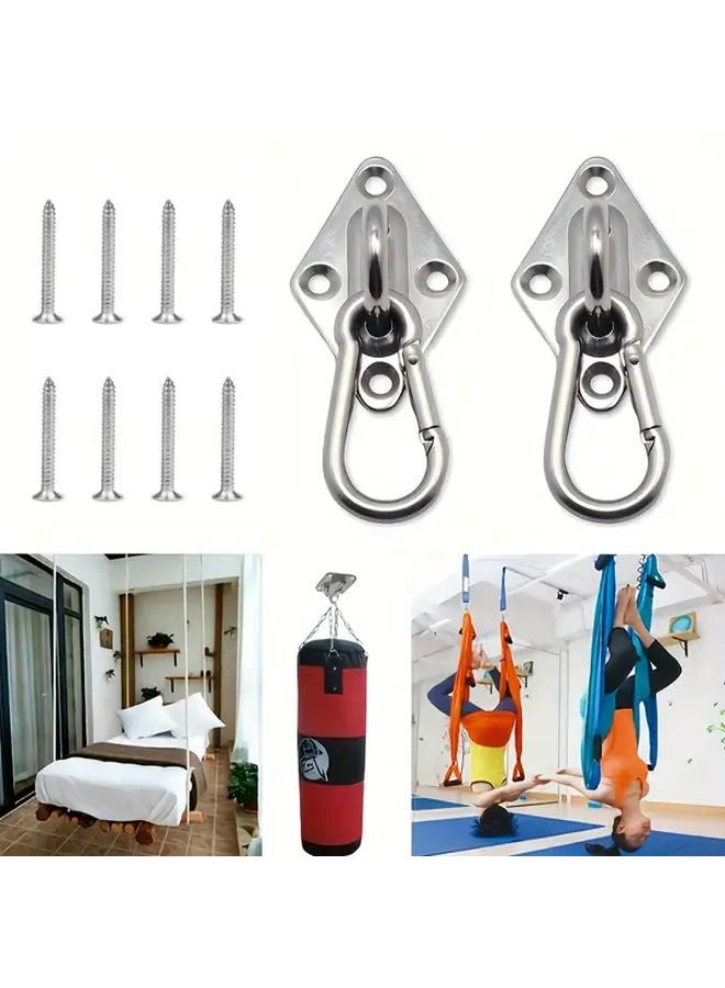2 Pack 304 Stainless Steel Wall Mounted Ceiling Hooks For Hammock Gym Home Decor - Image 2