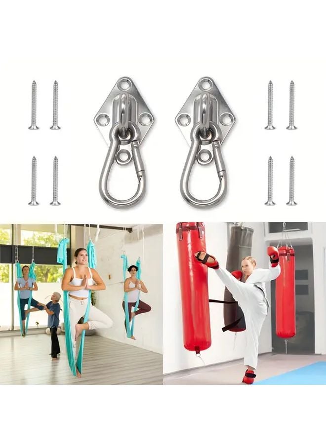 2 Pack 304 Stainless Steel Wall Mounted Ceiling Hooks For Hammock Gym Home Decor - Image 1